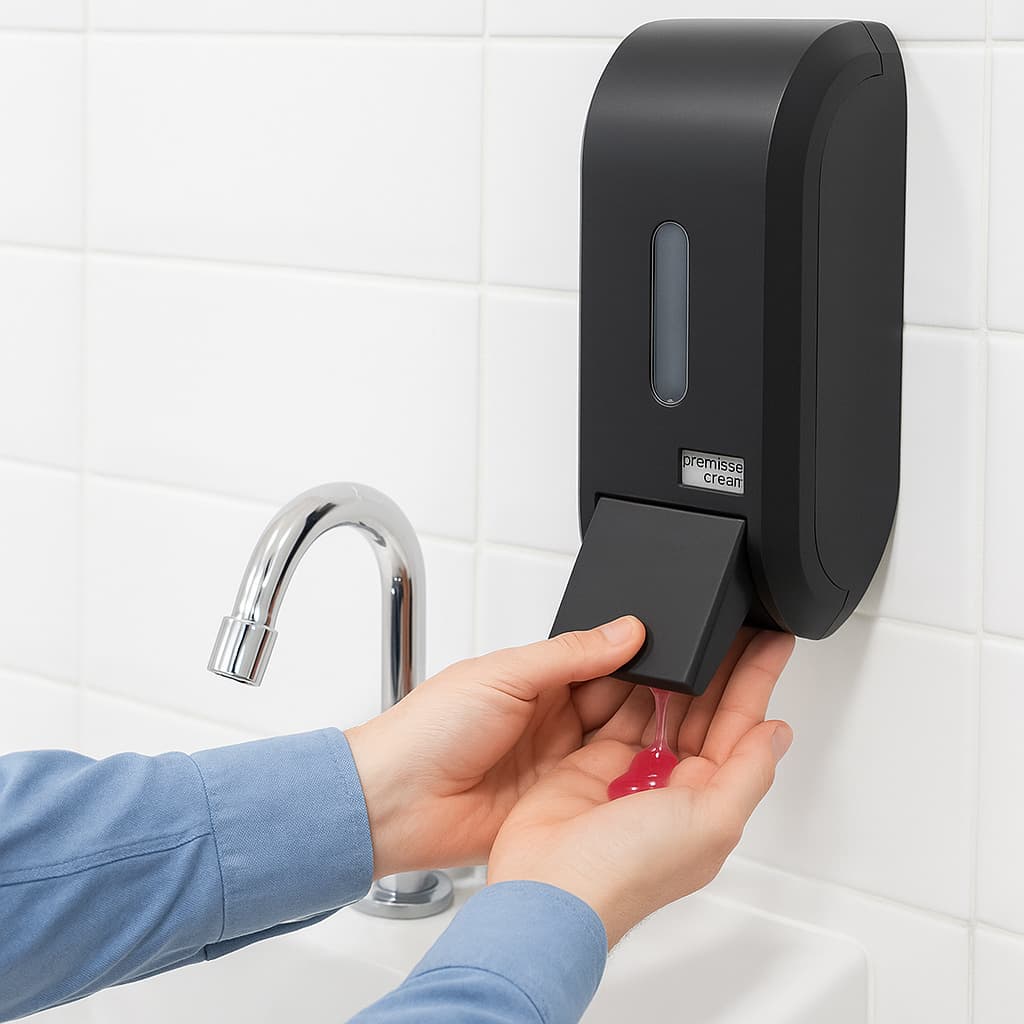Dispenser alcool gel sabonete líquido porta sabão saboneteneira de parede com reservatório Urban Compacto Premisse