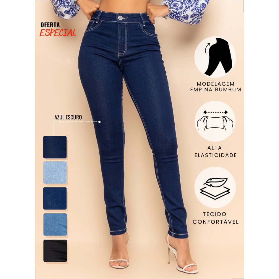 Calça Skinny Feminina com Lycra Cintura Alta Premium Oferta Especial Estilo Moderno e Elegante 03