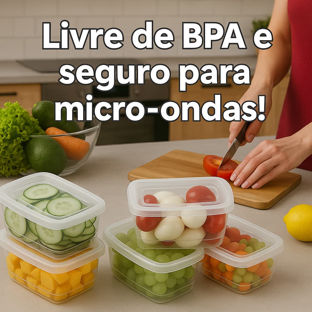 Kit 20 Potes Transparente Retangular Marmita