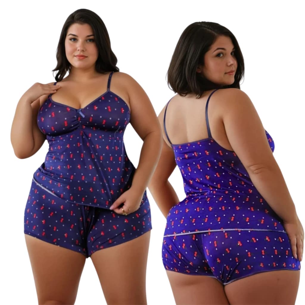 Kit 3 Pijamas Femininos Plus Size Baby Doll ESTAMPADO. Super confortavel