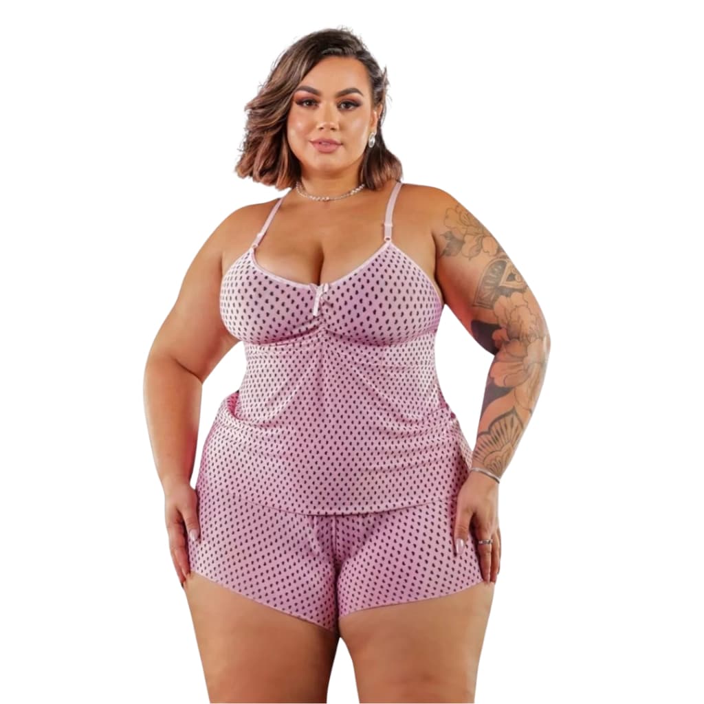 Kit com 5  Baby Doll Plus Size ESTAMPADOS Conjunto Feminino Pijama Estampado Fresquinho