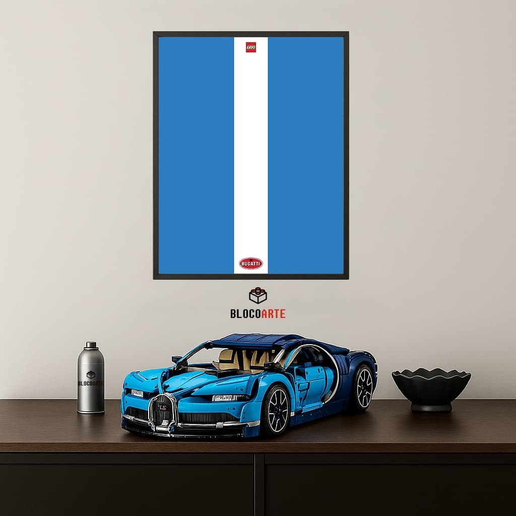 Pôster Para Quadro Lego 42083 Bugatti Chiron - Fosco 50x70cm