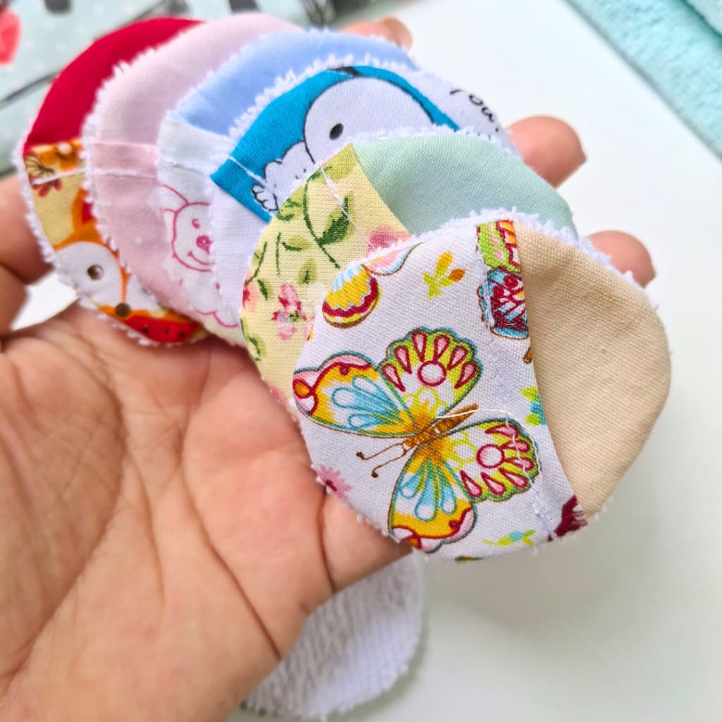 DISCOS DE LIMPEZA FACIAL REUTILIZÁVEL DE TECIDO/ECOPAD DE TECIDO/10 UNIDADES.