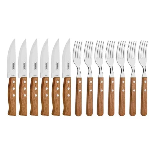 Tramontina Churrasco cor do punho marrom-claro 12 unidades 44.5cm