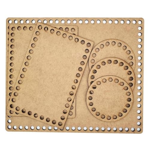 Kit Base Crochê MDF CRU Para Montar Kit Higiêne Bebê Fio de Malha Artesanato