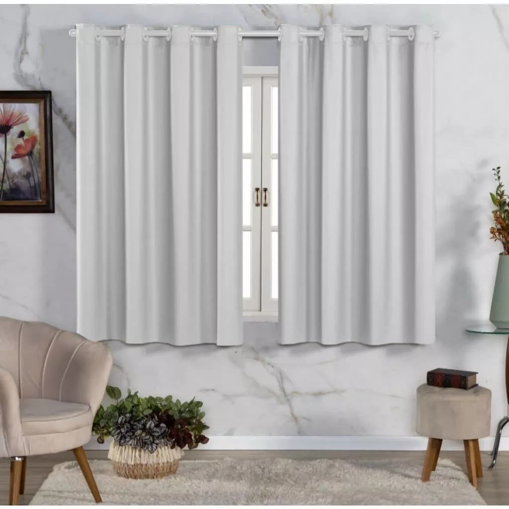 Cortina Blackout PVC 2,0 M X 1,40 M Corta 100% a Luz Sala Quarto Cozinha