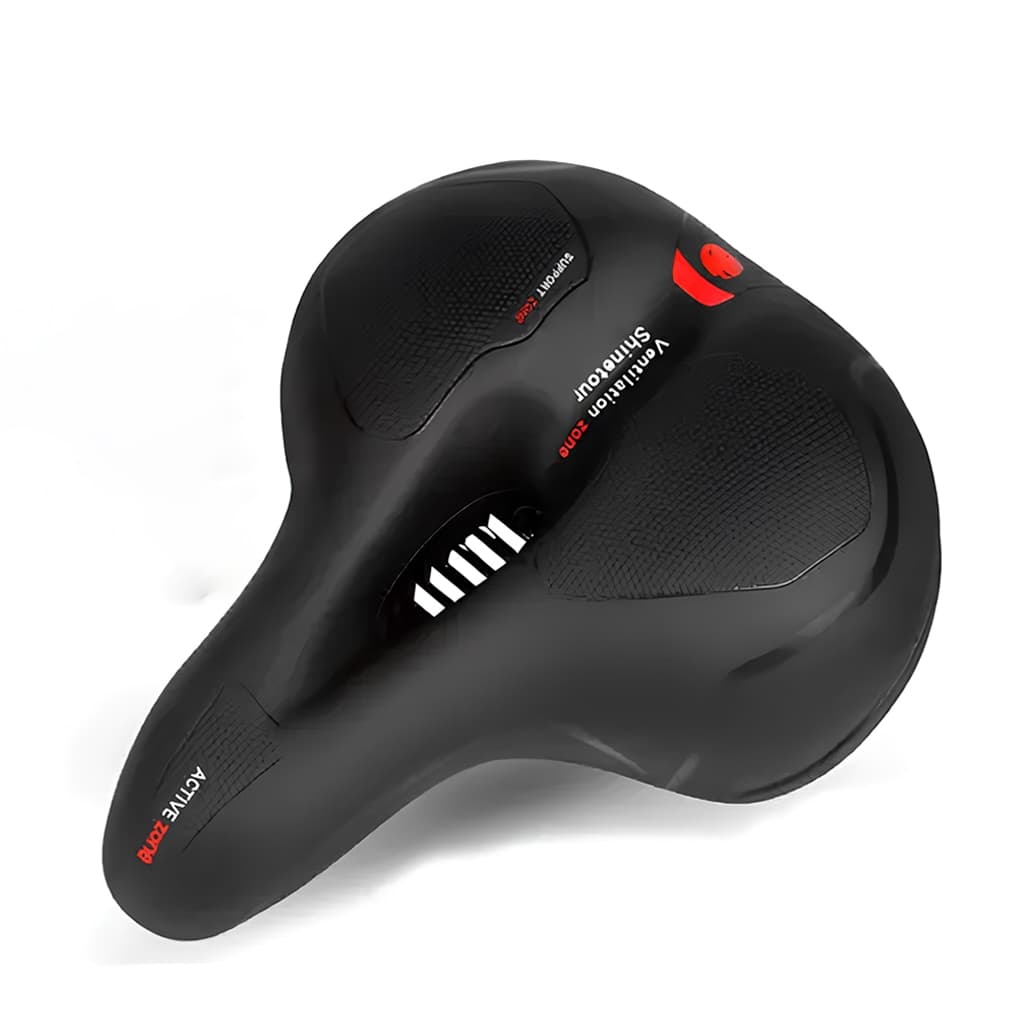 Selim Banco Bike Ergonômico Universal Mola Dupla Impermeável Faixa Reflexiva JustGoFit
