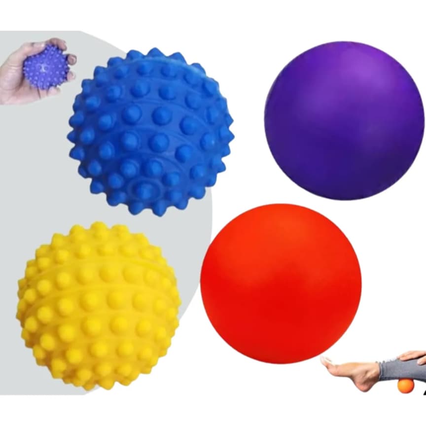 Kit C/ 4 Bolinhas P Exercícios Fisioterapia C/ Cravos / Lisas