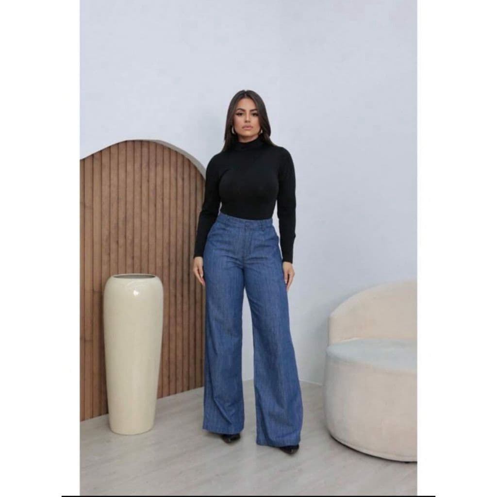 Calça Jeans Feminina Chik  Com Zíper E Botão
