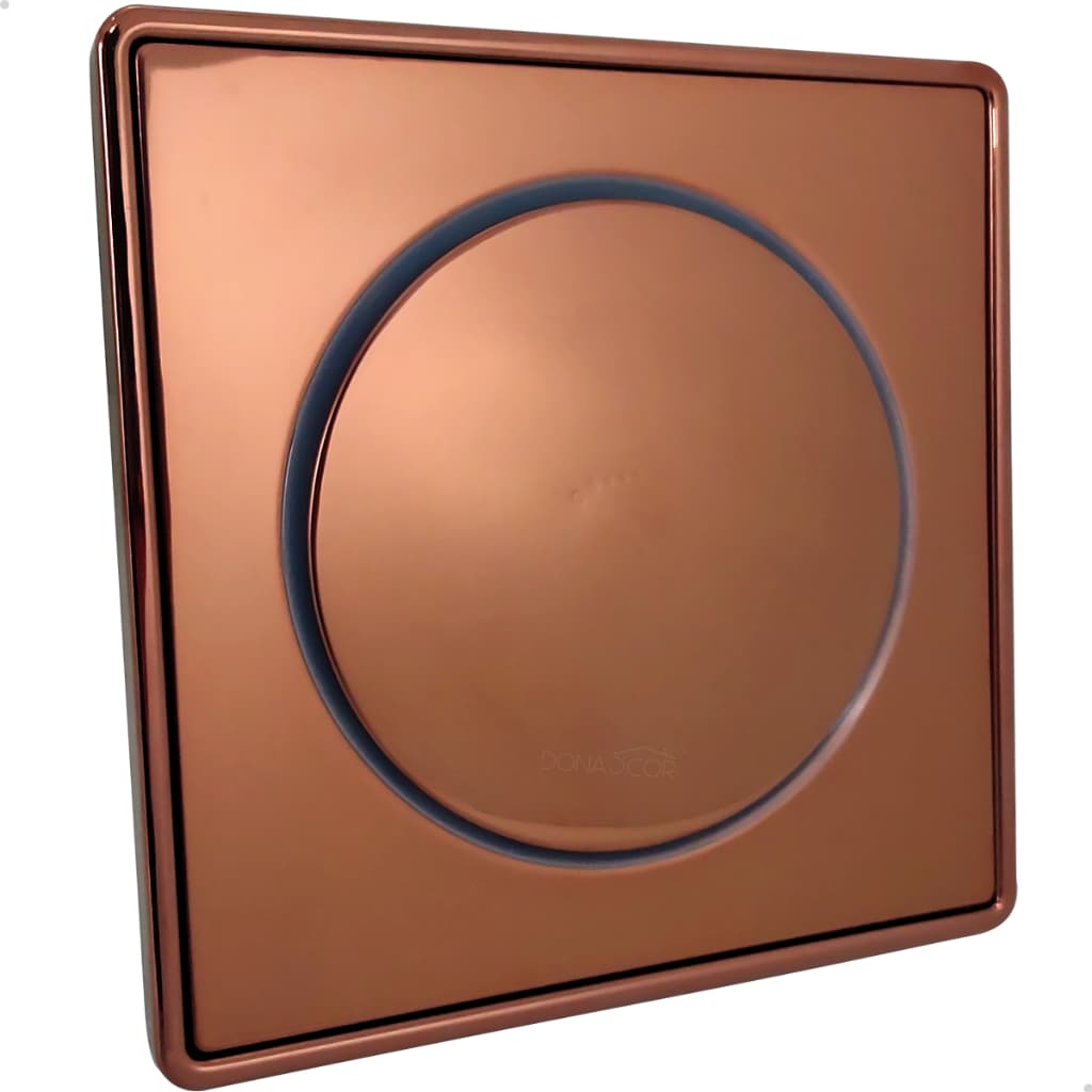 Ralo Click E Porta Grelha Rose Gold Inox 15x15 Kit Banheiro Caixilho Quadrado Suporte Ralo