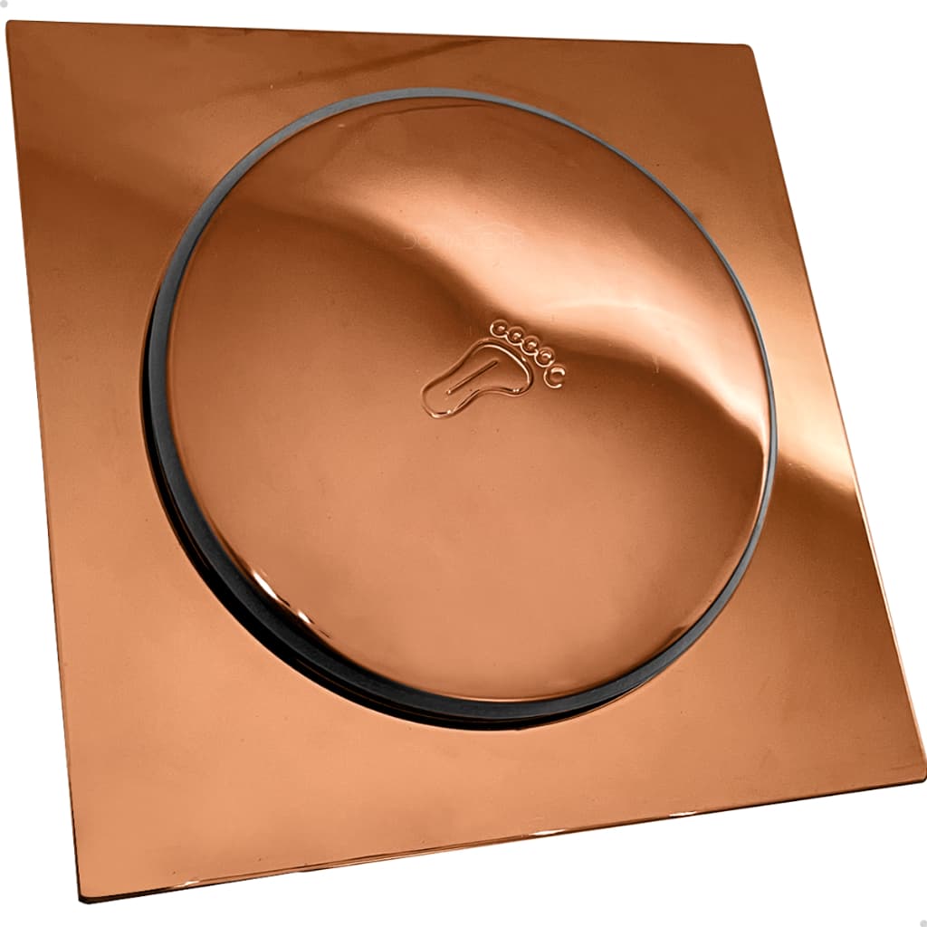 Ralo Click Rose Gold 15x15 Ralo Inteligente Quadrado Aço Inox 15cm para Banheiro Piso Lavabo