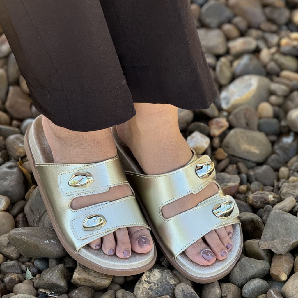 Birken Papete Feminina Tiras E Metais