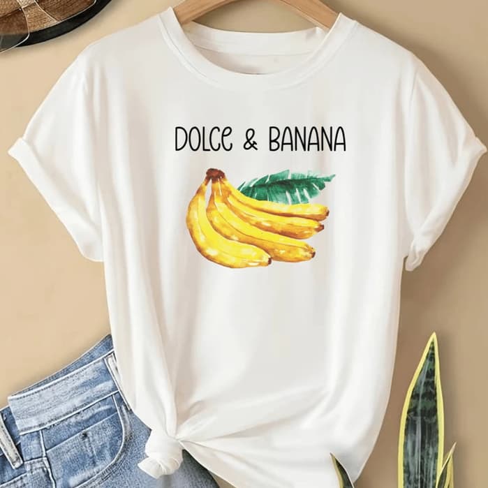 Camiseta Básica Dolce e Banana T-shirt Feminina Lançamento Envio Imediato