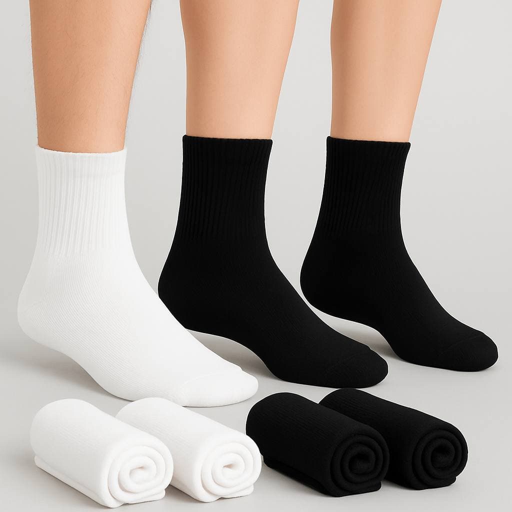 Kit com 6 a 12 Pares De Meias Cano Alto Sport