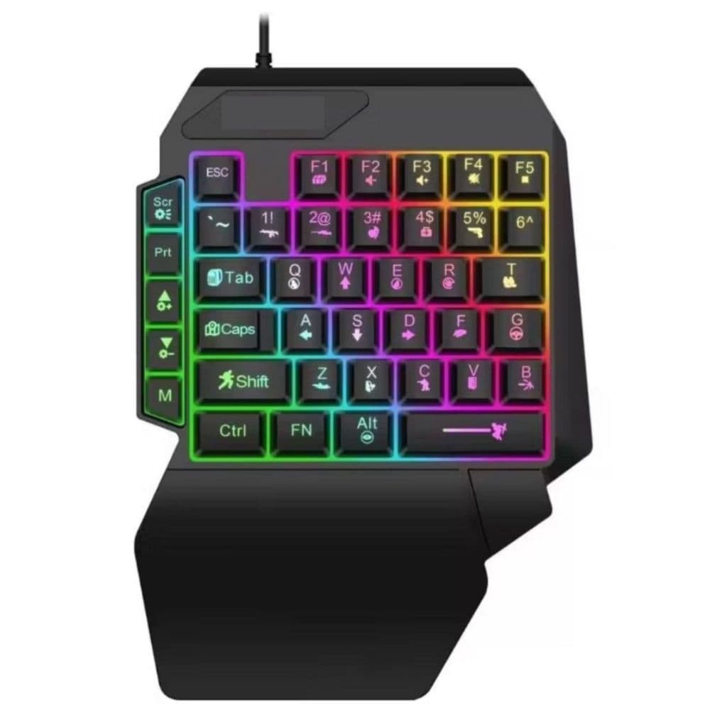 Mini Teclado One hand e Mouse Com Fio Gamer RGB LEHMOX LEY-2117 LEY-2083