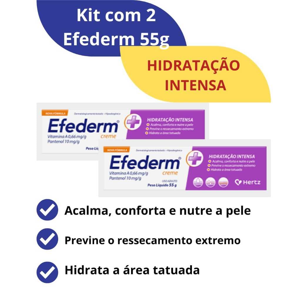 Promoção Kit 2 Efederm Creme Hidratação Intensa da pele 2 x 55g.