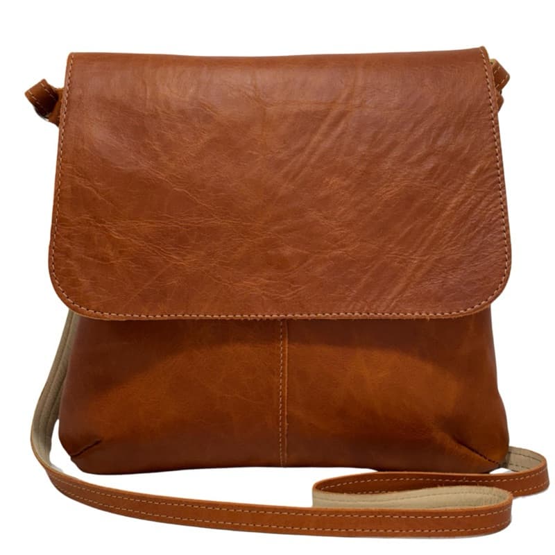 Bolsa Tiracolo Transversal Couro Legítimo Feminina  Tampa Alça Regulável Ducoluz | G