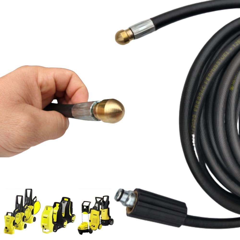 Mangueira Desentupidora Trama de Nylon Para Lavadora de Alta Pressão Karcher