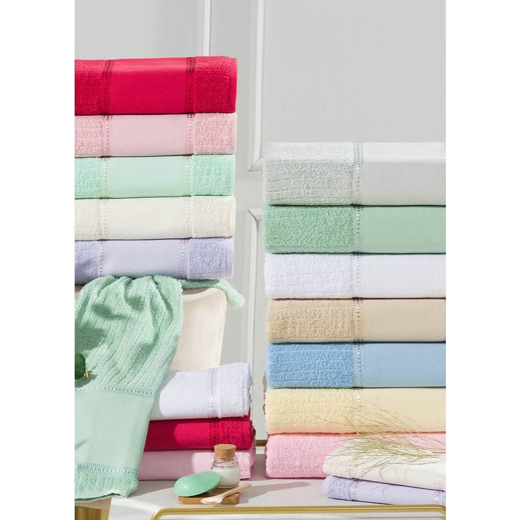 Kit 3 Toalhas Para Bordar e Pintar Valletex Arte Canelada - Toalha de Banho + Toalha de Rosto + Toalha de Lavabo