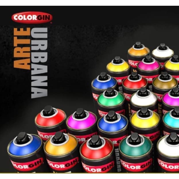 Kit 16 Tintas Spray Arte Urbana Colorgin 400ml Alta Cobertura para Grafite, Artes e Pinturas em Parede, Metal e Madeira