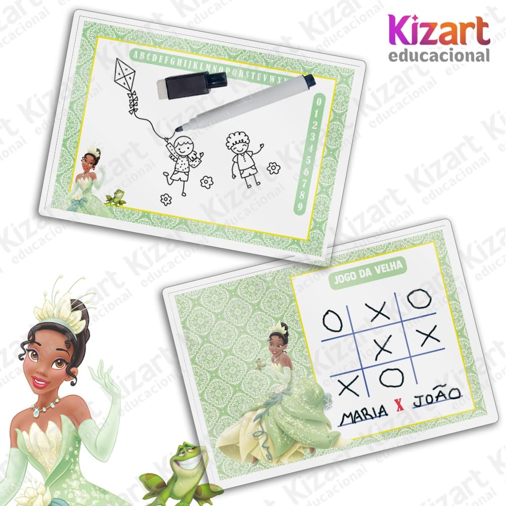 Lousa Mágica + Caneta Com Apagador Lembrancinha Festa Infantil Tema A Princesa e o Sapo