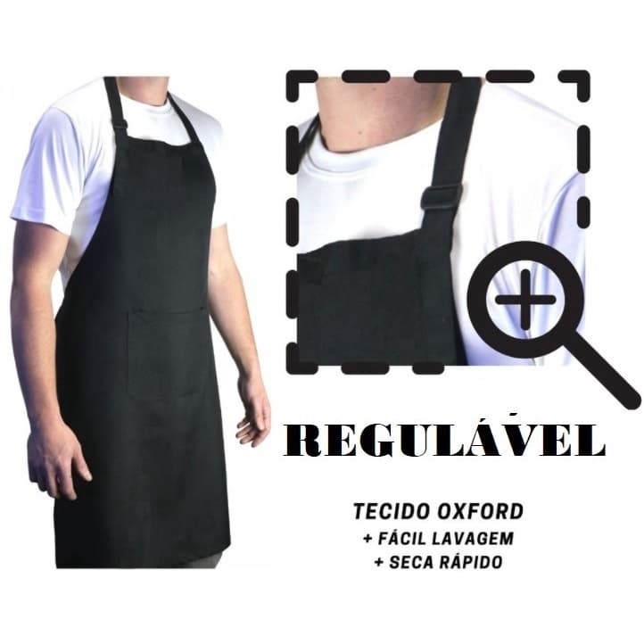 AVENTAL REGULÁVEL em Oxford Liso com Bolso / Ideal para Sublimação VARIAS CORES