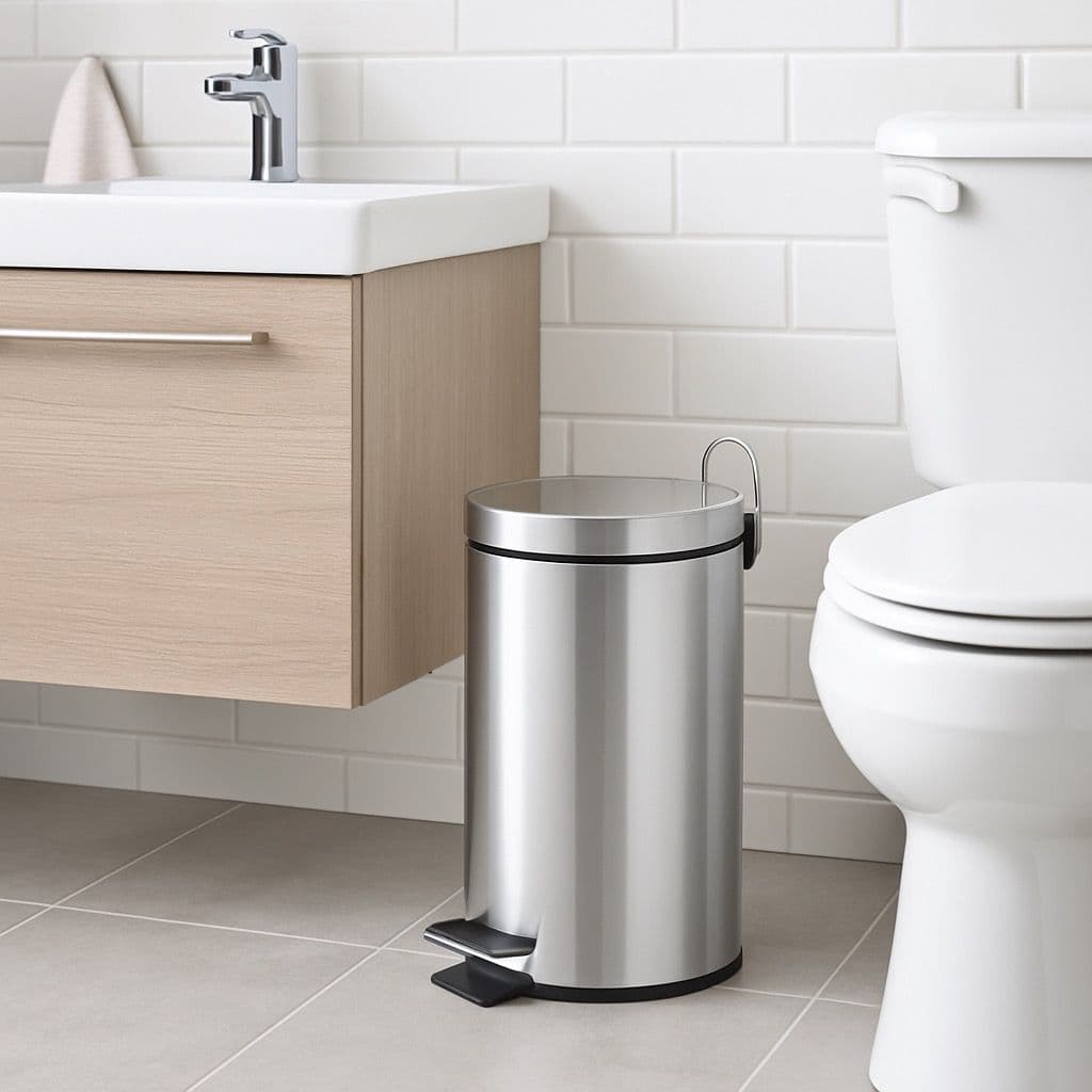 Lixeira de Inox Banheiro Cozinha Escritorio Com Pedal Facil de Limpar Cesto Removível 3L 5L