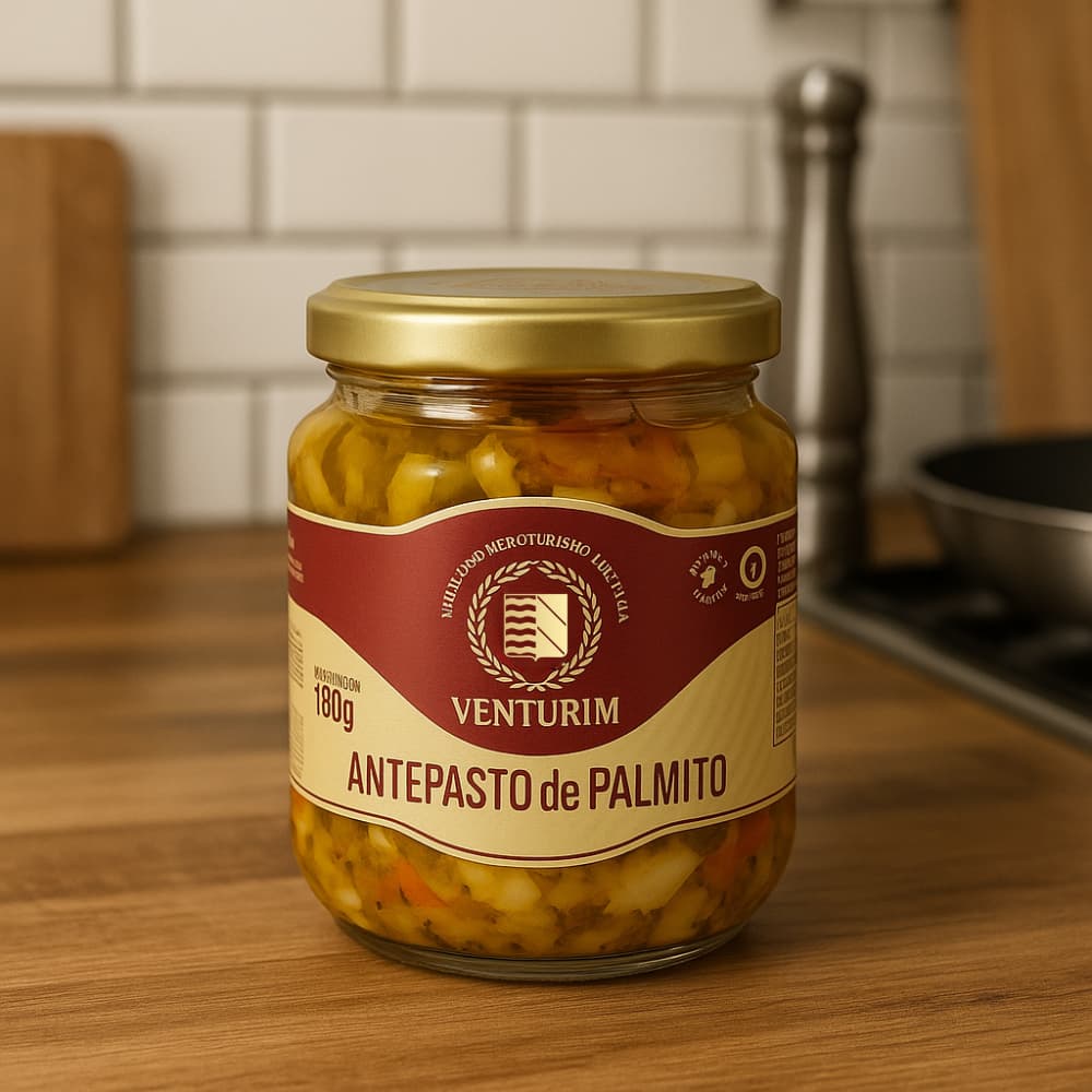 Antepasto Palmito Conserva Suave 180g Venturim Natural Artesanal