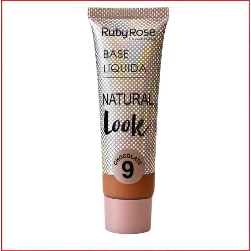 KIT 2 PEÇAS - Base Líquida Natural Look - Ruby Rose 29ML CHOCOLATE TON 9