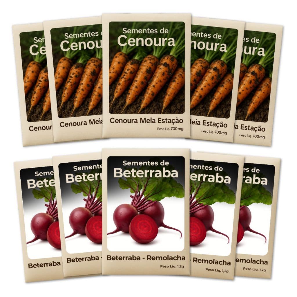 Sementes Cenoura Beterraba 100% Pura da Feltrin Plantio Rápido Em Vasos Jardins Hortas Leve 10 Pct