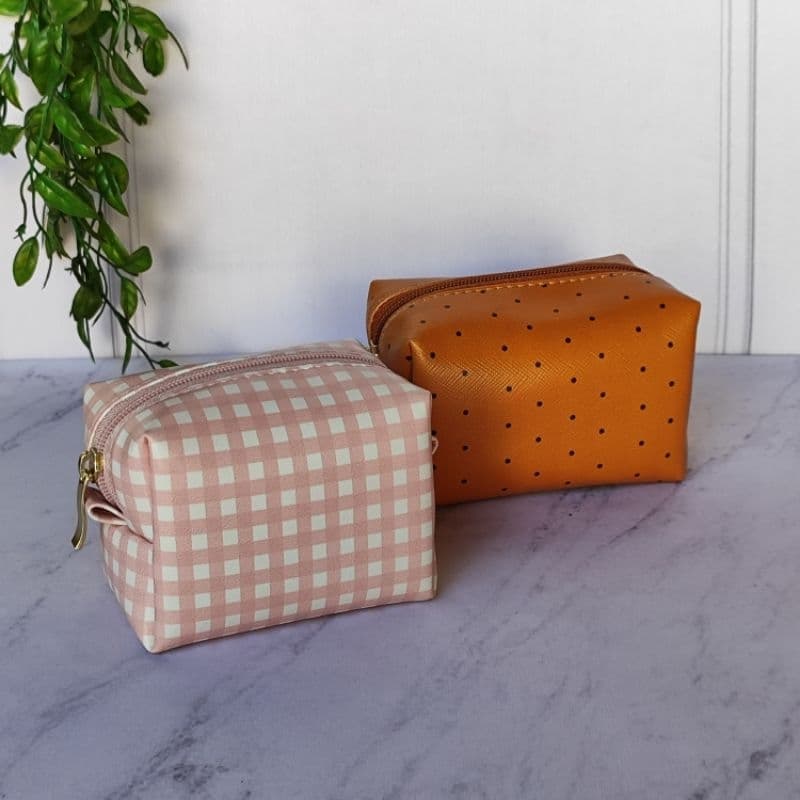 Mini necessaire Box couro sintético