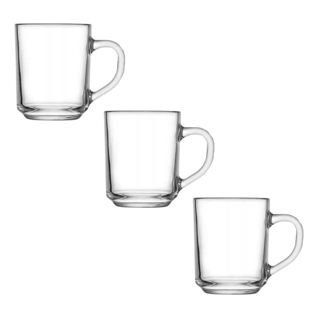 Kit 3 Canecas Clear 250ml Elegância E Versatilidade | Lehavi