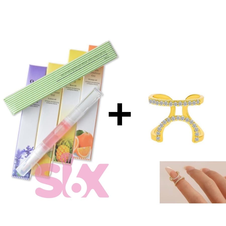 Caneta Óleo Hidratante Revitalizante De Frutas Gel De Unha + Anel Strass da Moda Nail Art