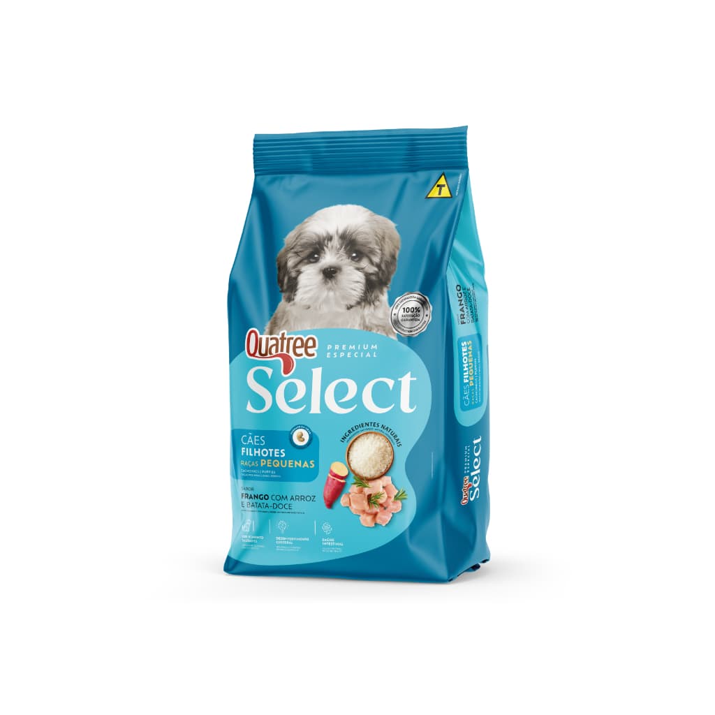 Ração Para Cachorro 3KG Alimento Quatree Select Filhote Tamanho Pequeno Sabor Frango Arroz Batata