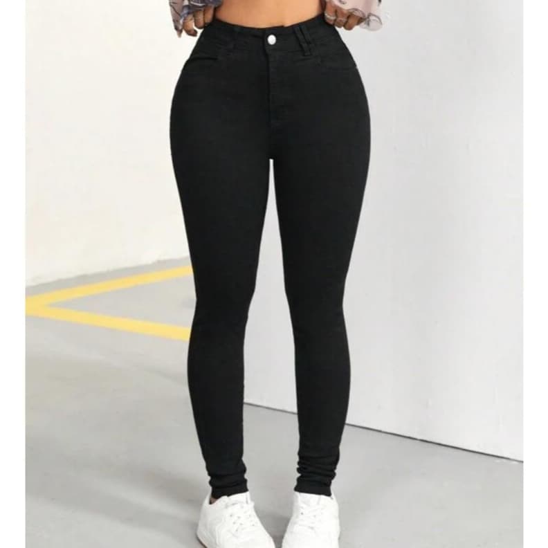 Calça Preta Feminina Não Desbota Com Super Lycra Levanta Bumbum