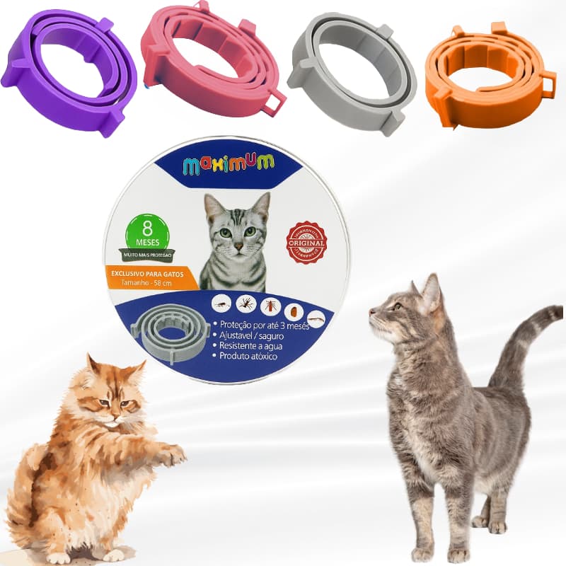 Coleira Para Cachorro e Gato(  Kit 3pçs )Combate Pulgas, Carrapatos, Sarna Piolhos e da Leishmaniose