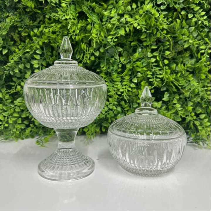 Kit C/2 Potiches Decorativos Cristal Queen - Wolff