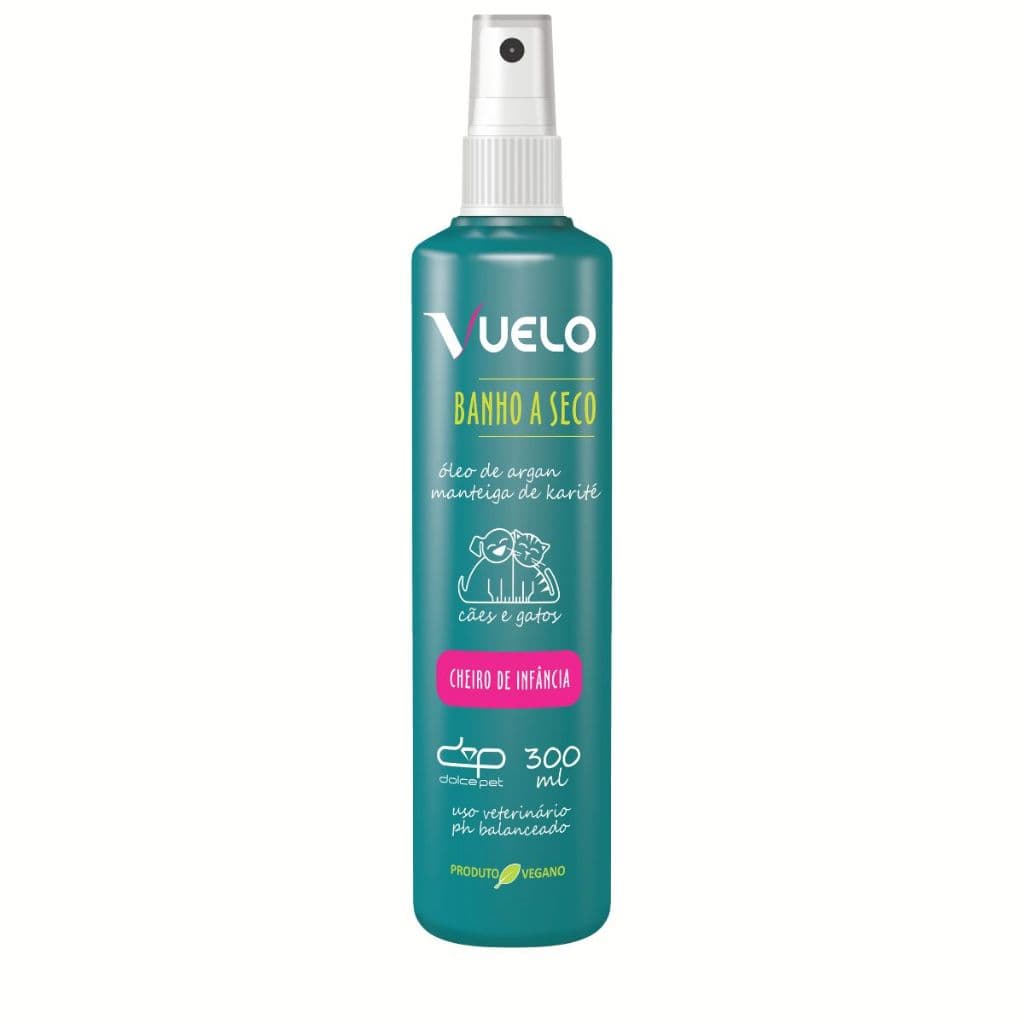 Banho a Seco Cheiro de Infancia Vuelo Dolce Pet Cães e Gatos - 300 ml