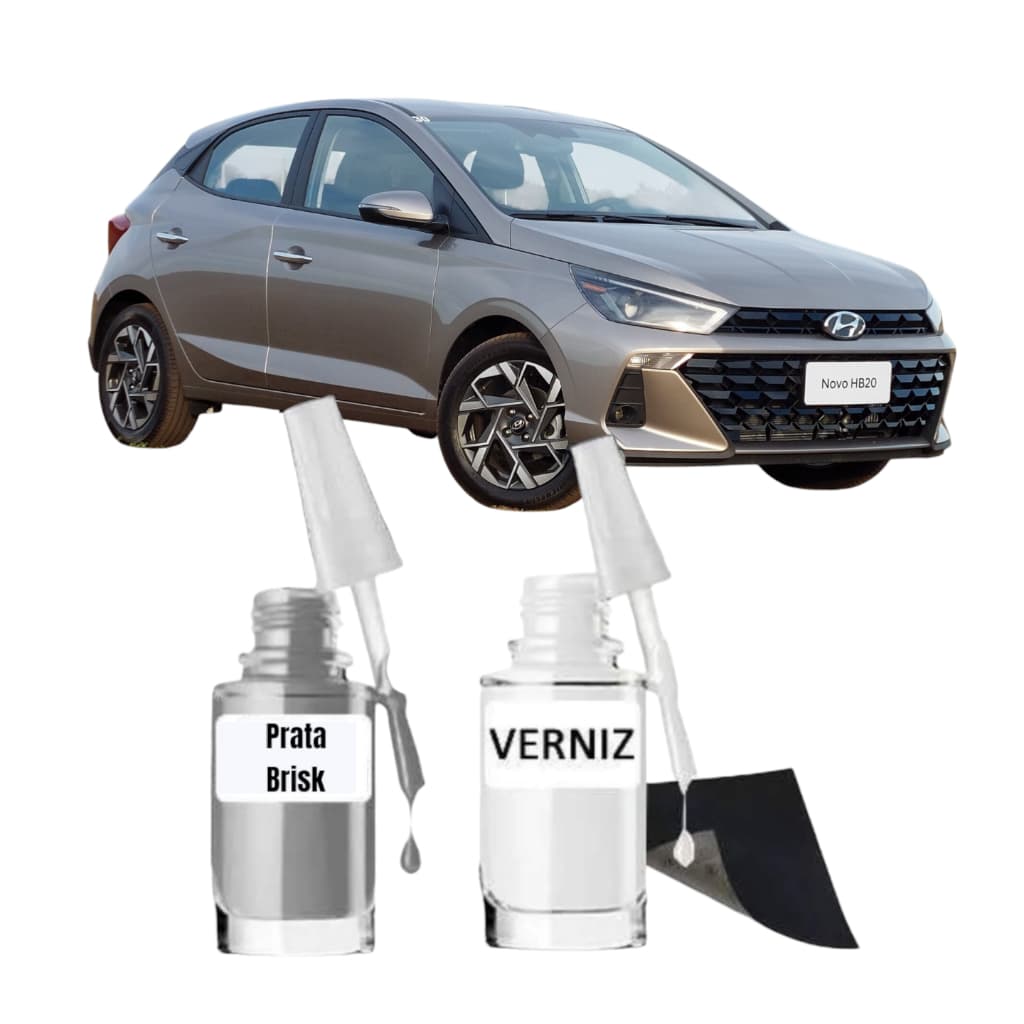 Tinta Tira Risco Automotivo Hyundai Creta / HB20 Cor Prata Brisk 10ml Uso Profissional