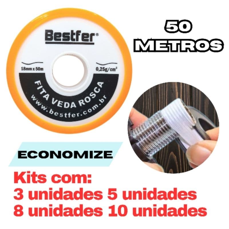 Veda rosca | fita para torneira 50 metros