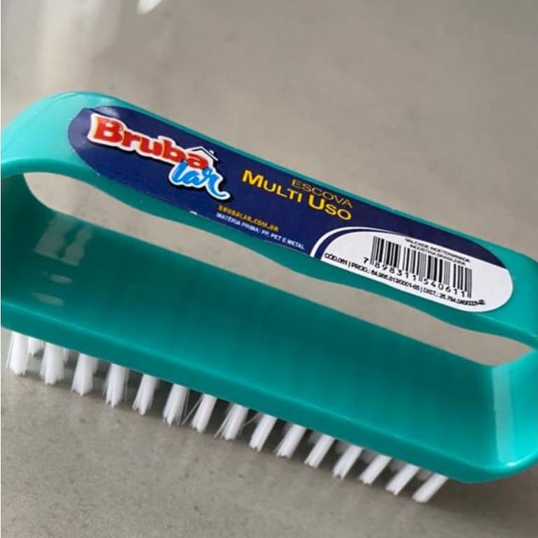 Escova Multiuso Brubalar Limpar Unhas Cerdas Nylon Pequena Lavar Roupa Tenis Faxina Prática Higiene
