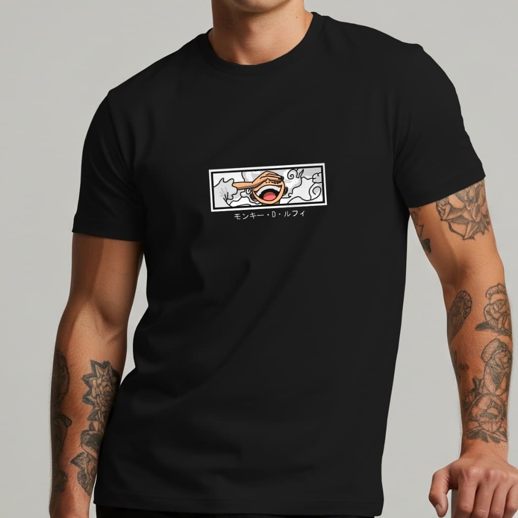 Camiseta Masculina Anime One Piece Luffy Gear 5 Algodão