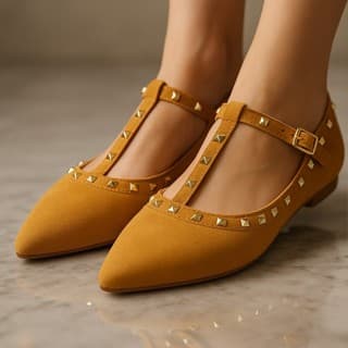 Sapatilha nobuck spike feminina Sapatilha apliques luxo