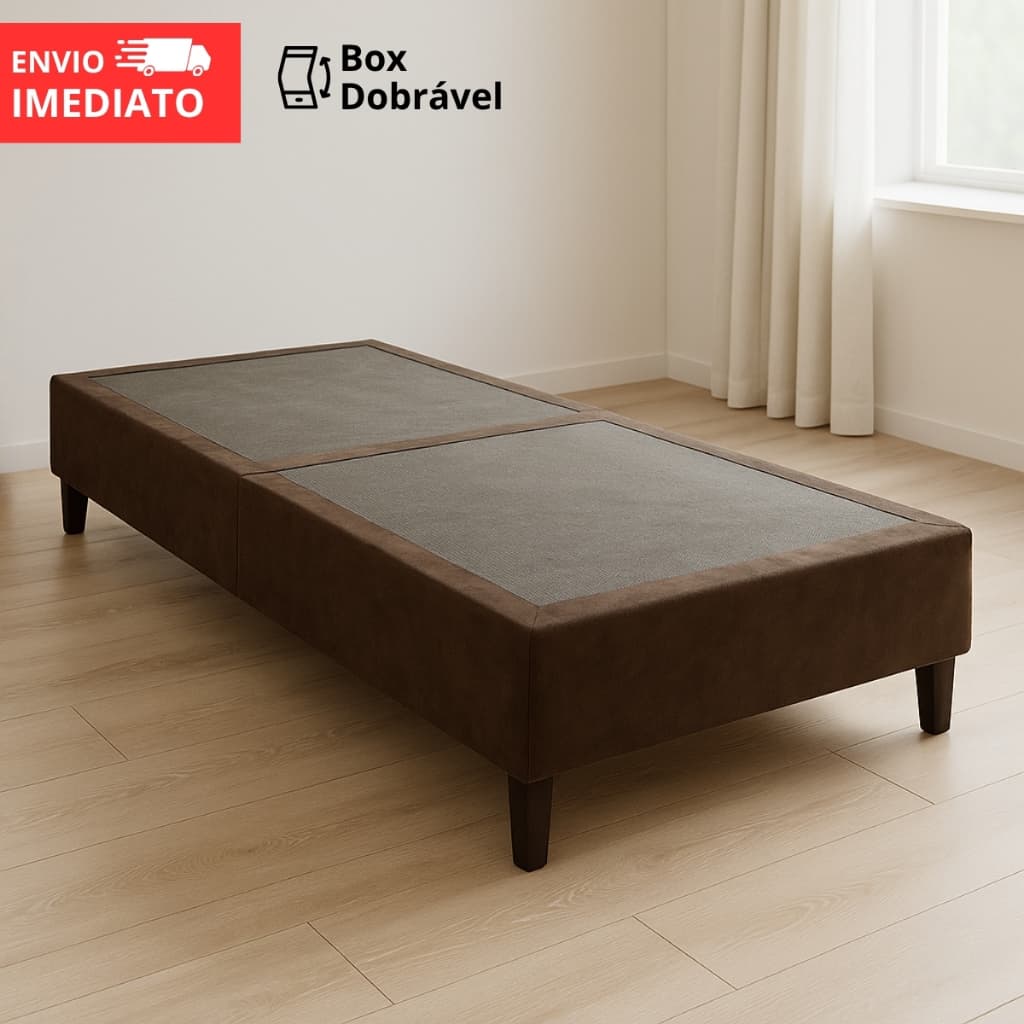 Base Cama Box Colchão Solteiro Fácil De Montar Reforçado Desmontável 88x188cm