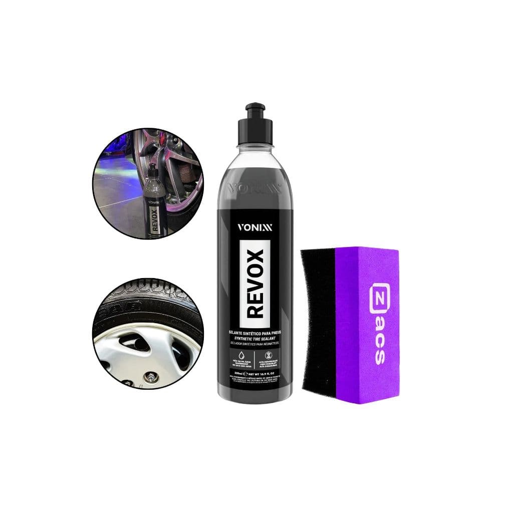 Revox Pneu Pretinho Vonixx Hidrata Brilho Seco + Aplicador Para Pneus