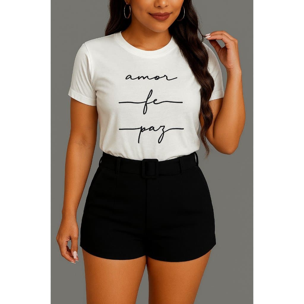 Blusinha Feminina 100% Algodão - Estilo/Premium/T-Shirt/Conforto/Estampa/Tendência/Moda