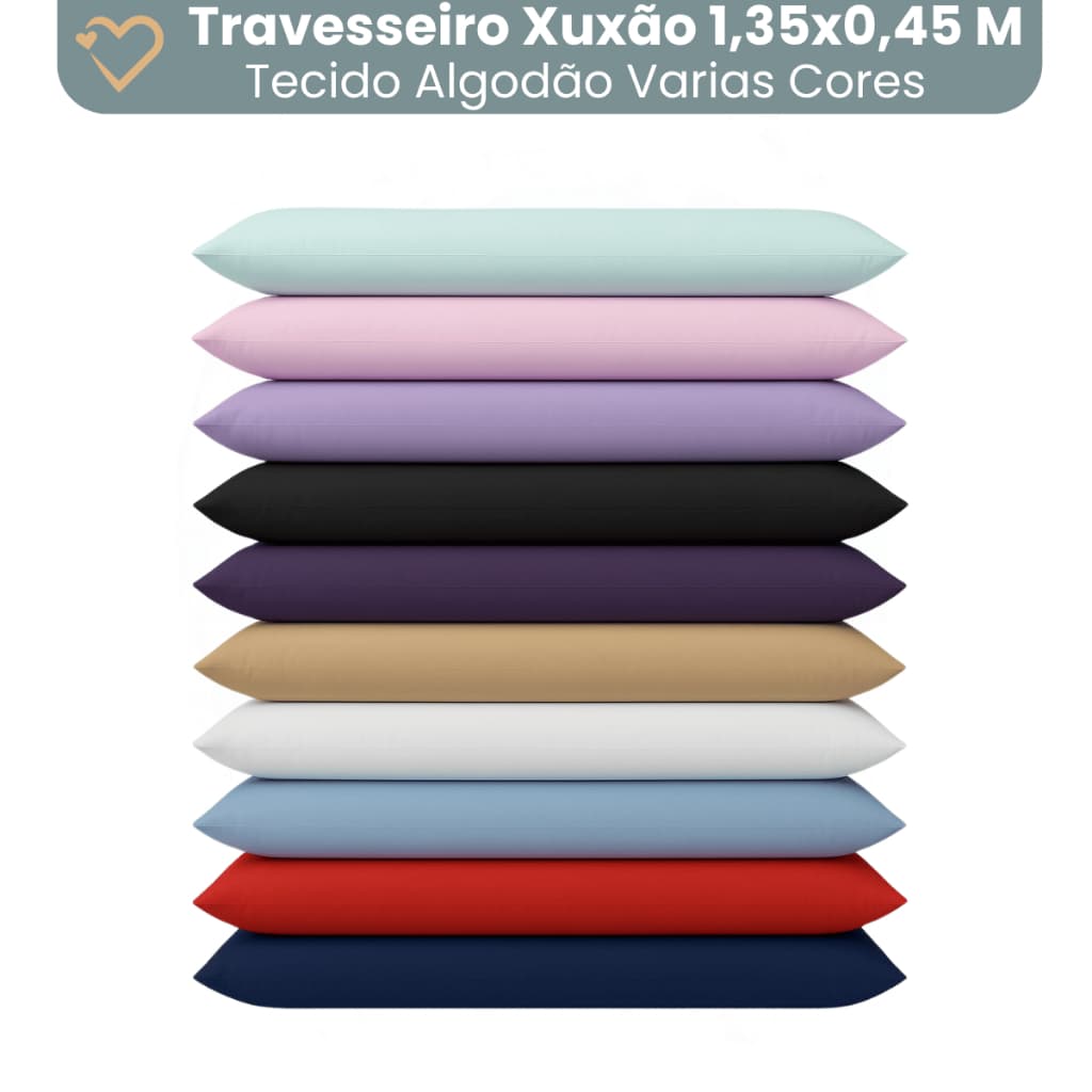Travesseiro De Corpo + Fronha Xuxão 1,35x0,45 Várias Cores promoção
