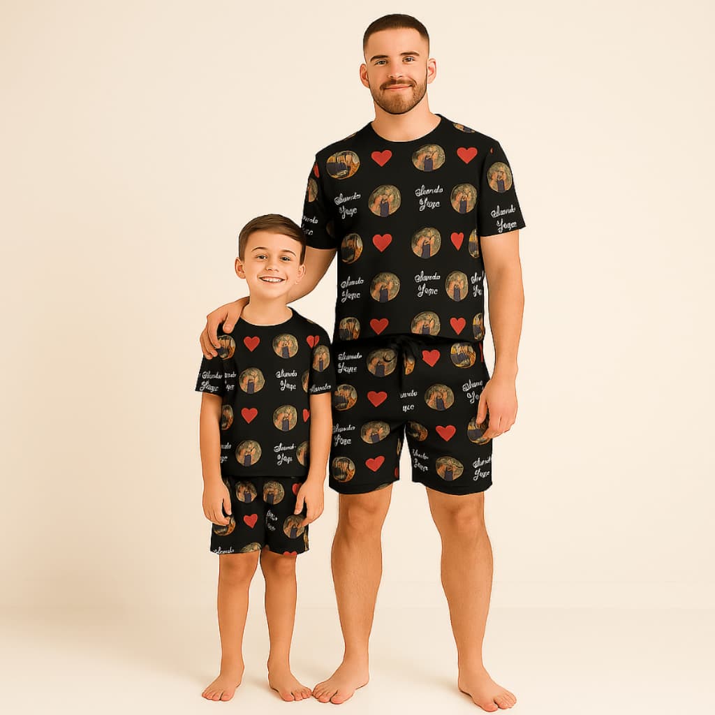 kit Pijama Personalizado com Fotos para o Dia dos Pais Presente Especial e Único!