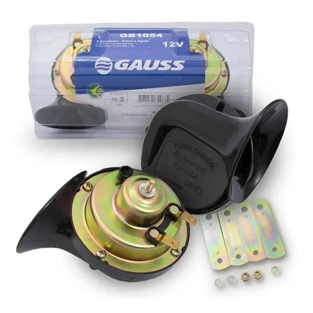 Buzina Caracol Universal GB1054 Grave Agudo 12V 2 Term GAUSS NOVA