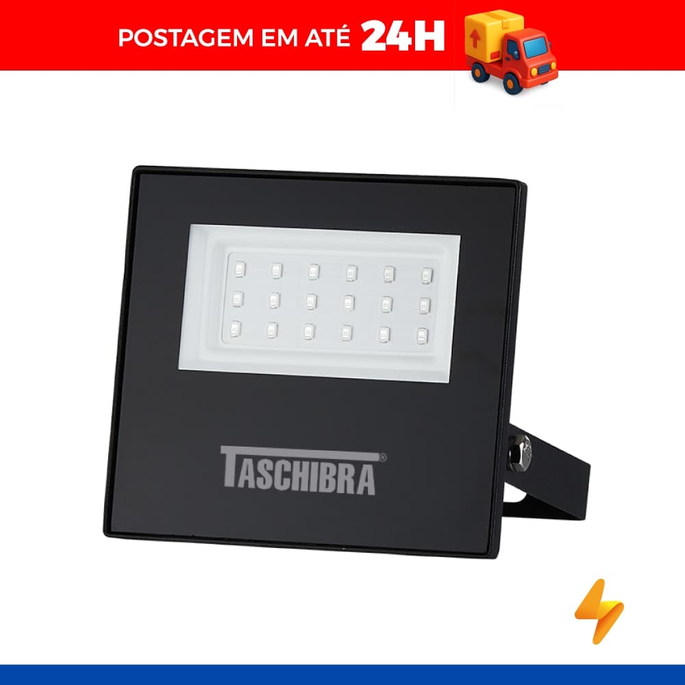 Refletor Tr Led 20W Slim 6500K Preto - Taschibra